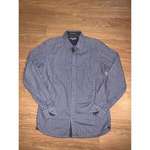 Ted Baker London Men's Shirt~Size 3~Plaid Button Up~Long Sleeve Flip Cuff~Preppy